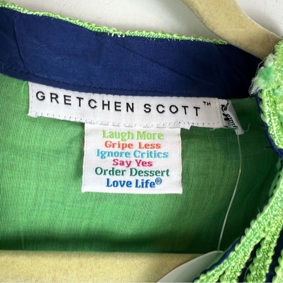 Gretchen Scott Dress womens XS Navy and Kelly Green Trim Tunic Dress - Picture 7 of 10